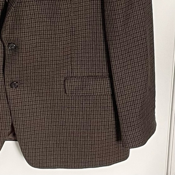 Lauren Ralph Lauren Brown Wool Houndstooth Sport Coat Blazer Jacket 47159 - Picture 6 of 13